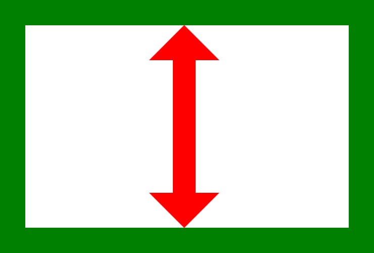 This example adds a green border on the outside of a JPG file. The width is set to 40 pixels. As the border is positioned outside of the JPG, it does not cover the arrow but it changes the JPG's size by 80px in width and height (which is twice the border's width).