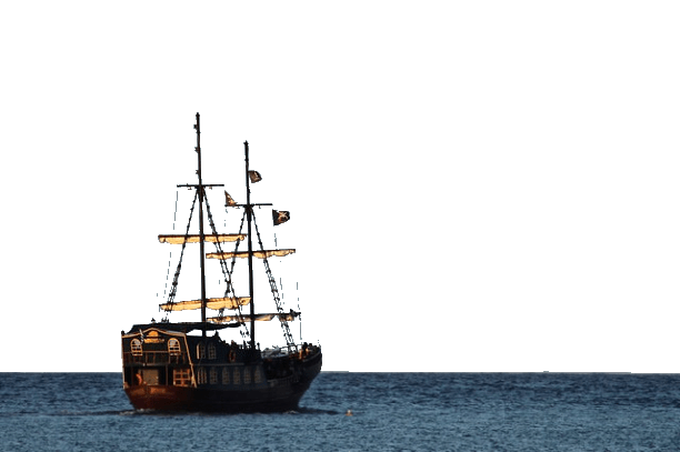 In this example, we delete the sky above the horizon line in a JPG photo of a ship. We remove the sky color rgba(172, 203, 208, 255), as well as 14% of the similar sky shades. As a result, we get just the brown sail ship in deep-sea with no background. (Source: Pexels.)