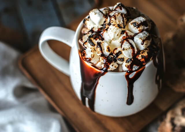In this example, we make two copies of a coffee with marshmallows picture in JPEG format. We place the copies horizontally, thereby doubling the width of the new JPEG. (Source: Pexels.)