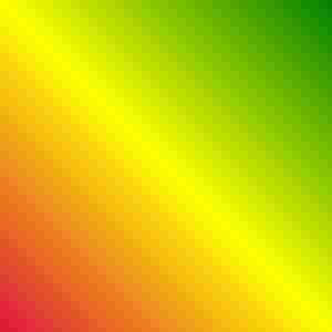 In this example, we lower the quality of a custom JPEG to a point where the artifacts create a neat rectangular grid of quantized colors. We use a 45-degree linear gradient from three colors: "crimson", "yellow", and "green". At 100% quality, the gradient is smooth and continuous but when we set the quality to 15%, we get an unusual and super neat-looking mosaic of colorful squares.
