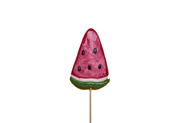 This example creates a PNG image with a removed background and smoothed edges. Firstly, it takes a specified JPG image of a watermelon candy and converts it to the PNG format. Then, using the "Enable PNG Transparency" option, it makes the gold color and 16% of its shades transparent. Next, with the "Smooth Region Connection" option, it makes a 2-pixel line along the edges of the watermelon slice semi-transparent. (Source: Pexels.)