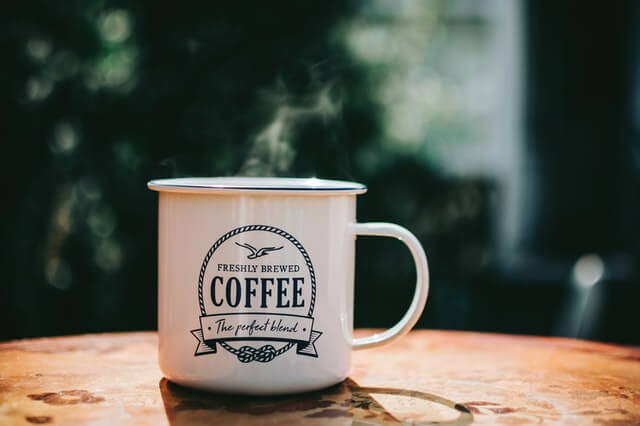 In this example, we create a black and white JPEG image of a coffee mug. We use the RGB-quant algorithm, converting the darker regions of the JPEG to black color and the lighter regions to white. (Source: Pexels.)